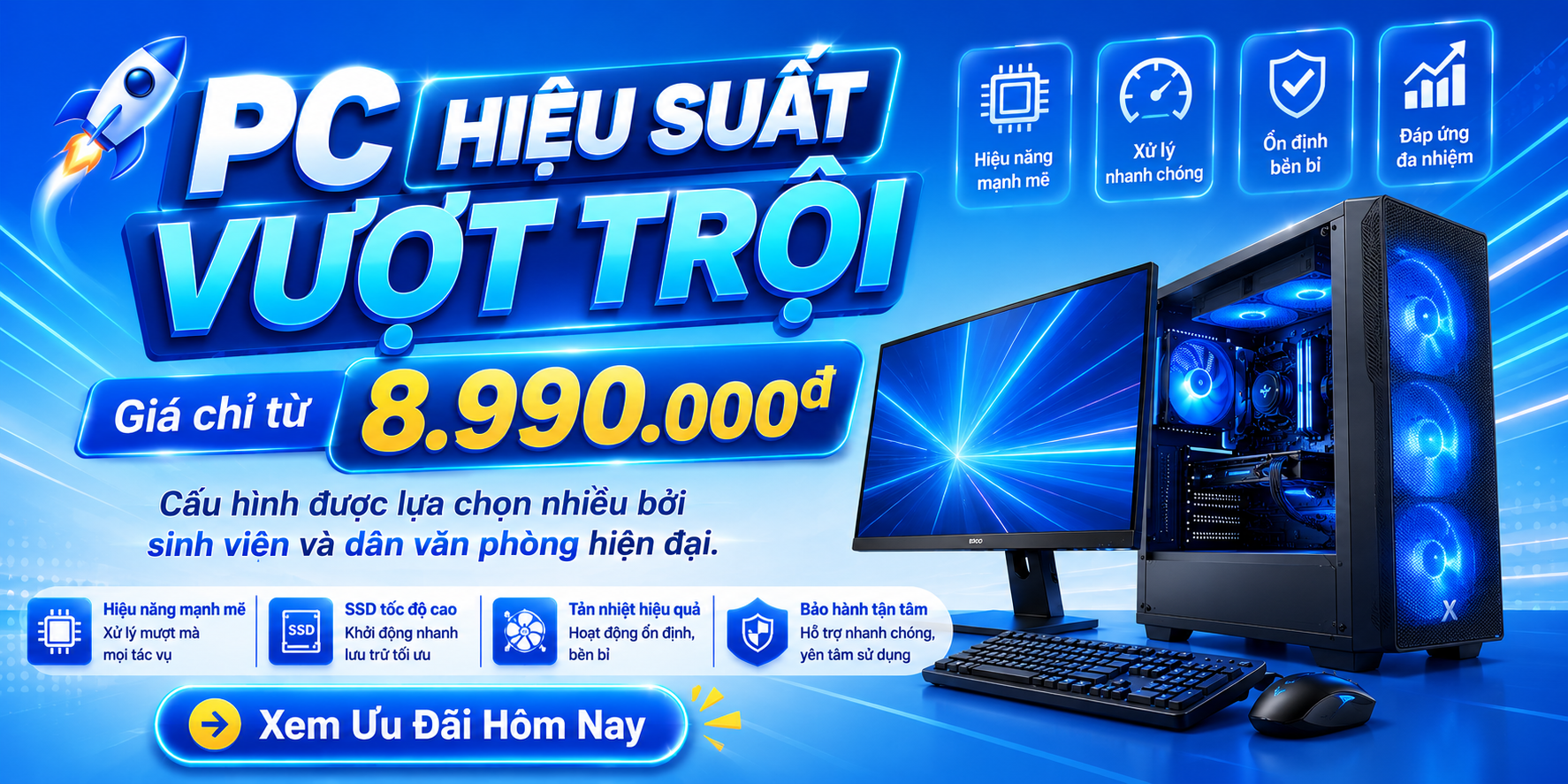 banner máy tính hiệu suất chỉ với 8.990.000đ